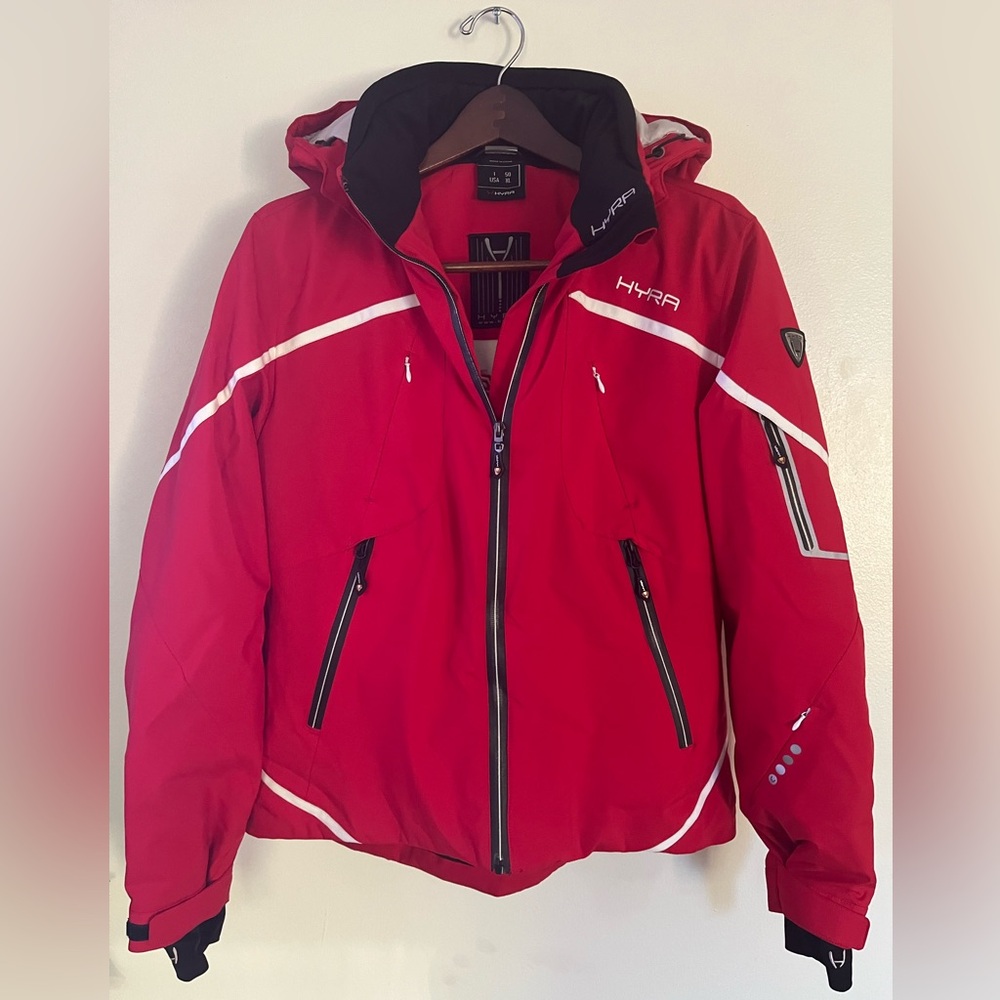 Hyra Sport Red Quilt Lined Ski Snow Coat Hooded Coat L